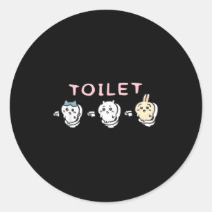 Grappige Toilet Tijd Chikawa Meme  Ronde Sticker