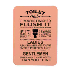 Grappige Toiletregels Badkamer Humor Magneet