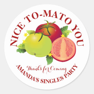 Grappige tomaat fruit groente ronde sticker