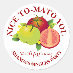 Grappige tomaat fruit groente ronde sticker