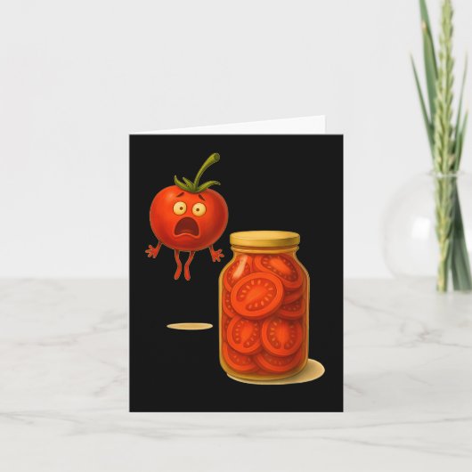 Grappige Tomaat Verrassing Een Pot Gesneden Tomate Kaart (Voorkant)