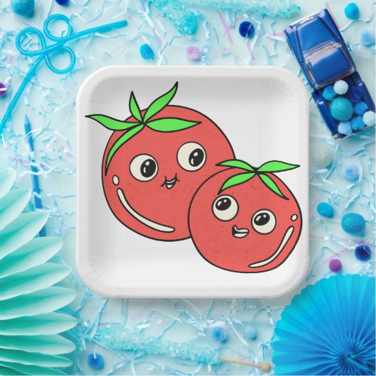 Grappige tomaten papieren bordje (Feest)
