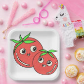 Grappige tomaten papieren bordje (Feest)