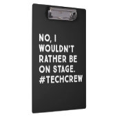 Grappige toneelmeester en technische crew levensci klembord (Rechts)