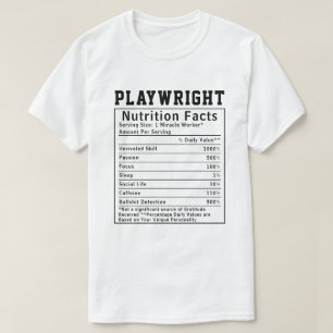 Grappige Toneelschrijver Voedingsfeiten Toneel Kun T-shirt