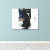 Grappige tong afstandsbediening kat art KC Sports Canvas Afdruk (Insitu (Houten vloer))
