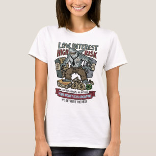 Grappige Tony Sarca, haalrente leninghaai met hoog T-shirt