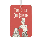 Grappige Top Chef Cartoon Luchtverfrisser (Achterkant)