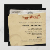 Grappige Top Geheim Uitnodigingen voor een Jonggez (Voorkant / Achterkant)