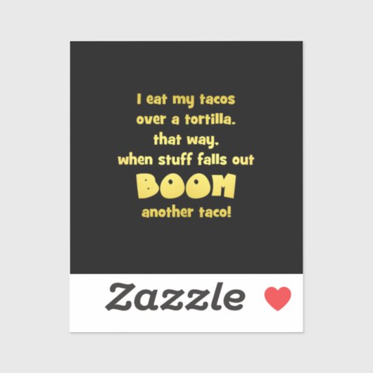 Grappige Tortilla Boom Grap Sticker (Vel)