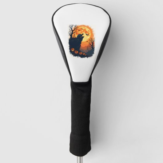 Grappige Tortoise Halloween Silhouette Spooky Tort Golfheadcover (Voorkant)