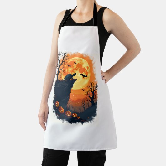 Grappige Tortoise Halloween Silhouette Spooky Tort Schort (Insitu)