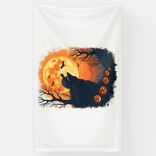 Grappige Tortoise Halloween Silhouette Spooky Tort Spandoek (Verticaal)