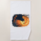 Grappige Tortoise Halloween Silhouette Spooky Tort Strandlaken (Voorkant)