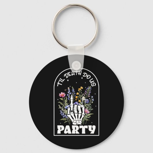 Grappige Tot de Dood Ons Scheidt Hen Party Bruidsm Sleutelhanger (Voorkant)