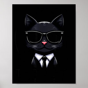 Grappige Totale Zonsverduistering Kat Zonnebril Poster