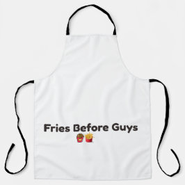 Grappige Tote Tas 'Fries Before Guys' voor Voedsel Schort