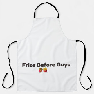 Grappige Tote Tas 'Fries Before Guys' voor Voedsel Schort