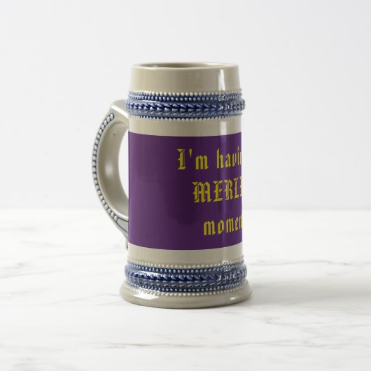 Grappige tovenaar bierpul (Voorkant links)