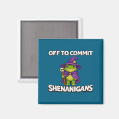Grappige tovenaar ontwerp voor off commit grapjes magneet (Voorkant / Achterkant)