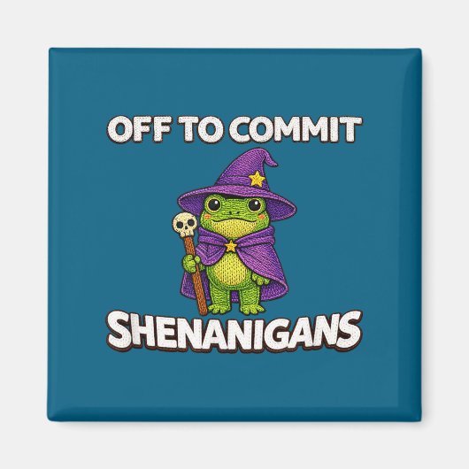 Grappige tovenaar ontwerp voor off commit grapjes magneet (Voorkant)
