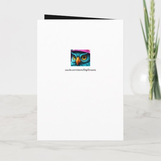 Grappige Tovenaar Uil Grants Magic Verjaardag Wens Kaart (Achterkant)