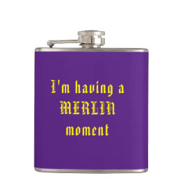 Grappige tovenaar Vinyl Wrapped Flask Heupfles