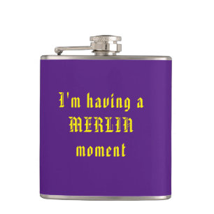 Grappige tovenaar Vinyl Wrapped Flask Heupfles