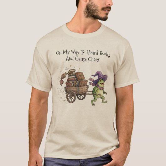 Grappige Tovenaarkikvors Boeken Verzamelend Lezend T-shirt (Voorkant)