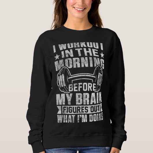 Grappige training Ochtend Routine Grappige Brain W Trui (Voorkant)
