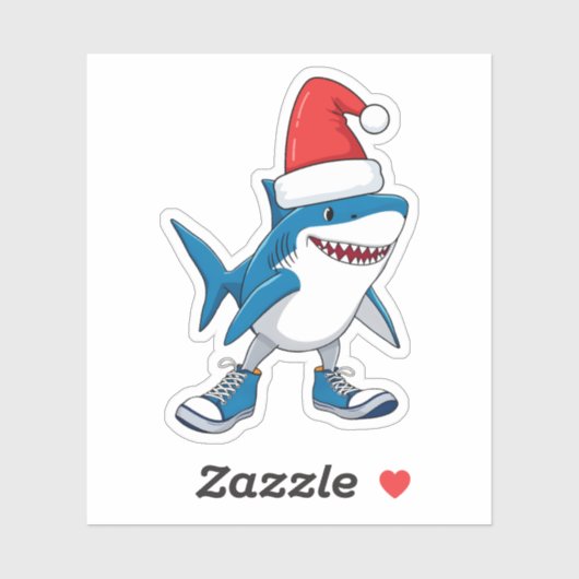 Grappige Tralalero Tralala Cartoon Kerstmeme Sticker (Vel)