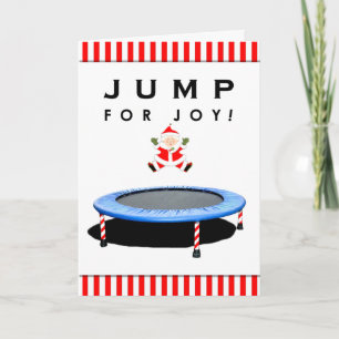 grappige trampoline kerstkaarten feestdagen kaart