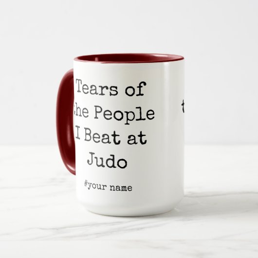 Grappige tranen van de mensen die ik versloeg bij  mok (Voorkant links)