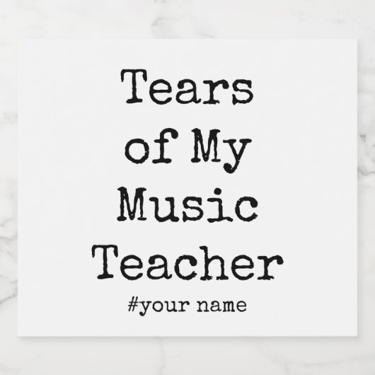 Grappige tranen van mijn muziekleraar | Gitaarlera Sparkling Wijnetiket (Enkel label)