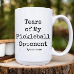 Grappige tranen van mijn Pickleball tegenstander U Tweekleurige Koffiemok<br><div class="desc">Dit is een Grappige Tranen van Mijn Pickleball Tegenstander | Unique Pickleball Lovers geschenken voor mama,  papa,  oma of opa. dit is een  koffie mok. Klik gewoon op de Personalize Button om Jouw naam of een tekst toe te voegen of u kunt de naam van het spel ook wijzigen.</div>