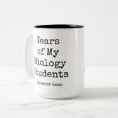 Grappige tranen van mijn studenten | Leraar biolog Tweekleurige Koffiemok (Voorkant links)