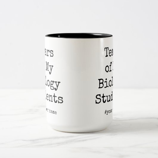 Grappige tranen van mijn studenten | Leraar biolog Tweekleurige Koffiemok (Center)