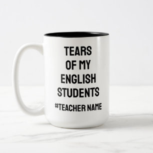 Grappige tranen van mijn studenten   leraar Engels Tweekleurige Koffiemok