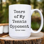 Grappige tranen van mijn tennis tegenstander | Ten Tweekleurige Koffiemok<br><div class="desc">Dit is een Grappige Tranen van Mijn Tennis Tegenstander | Unique Tennis Lovers geschenken voor mama,  papa,  oma of opa. dit is een  koffie mok. Klik gewoon op de Personalize Button om Jouw naam of een tekst toe te voegen of u kunt de naam van het spel ook wijzigen.</div>