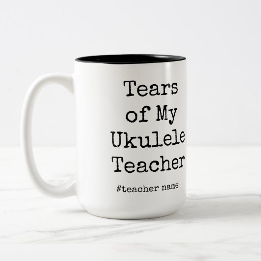 Grappige tranen van mijn Ukulele studenten | Ukele Tweekleurige Koffiemok (Links)