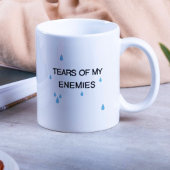 Grappige tranen van mijn vijanden sarcastisch mode tweekleurige koffiemok