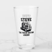 Grappige Transport Semi Truck Driver Aangepaste na Glas (Voorkant)