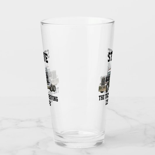 Grappige Transport Semi Truck Driver Aangepaste na Glas (Links)