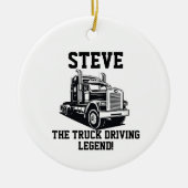 Grappige Transport Semi Truck Driver Aangepaste na Keramisch Ornament (Voorkant)