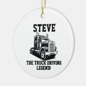 Grappige Transport Semi Truck Driver Aangepaste na Keramisch Ornament (Links)