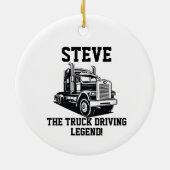 Grappige Transport Semi Truck Driver Aangepaste na Keramisch Ornament (Achterkant)