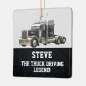 Grappige Transport Semi Truck Driver Aangepaste na Keramisch Ornament (Links)