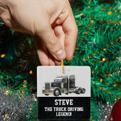 Grappige Transport Semi Truck Driver Aangepaste na Keramisch Ornament