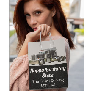 Grappige Transport Semi Truck Driver Aangepaste na Medium Cadeauzakje