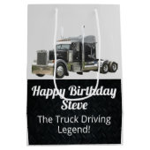 Grappige Transport Semi Truck Driver Aangepaste na Medium Cadeauzakje (Achterkant)